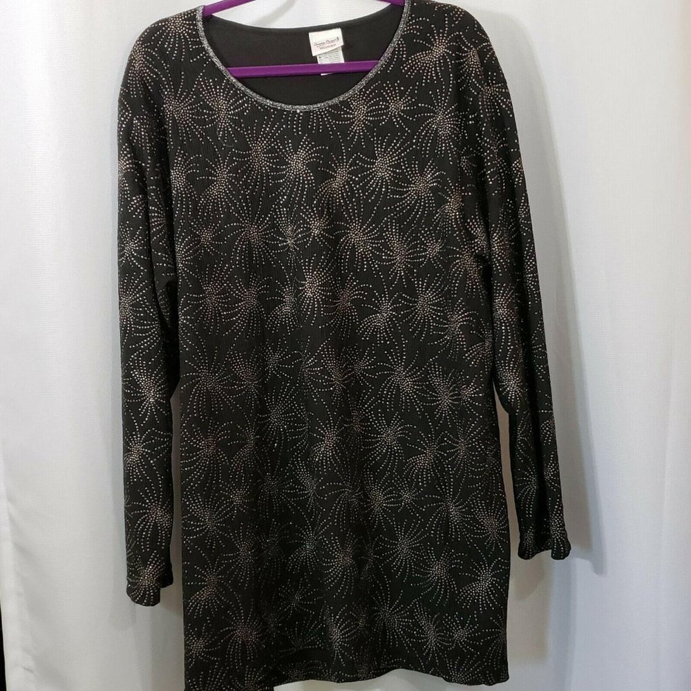 Bobbie Brooks Plus Sz 26W/28W Top Tunic Black